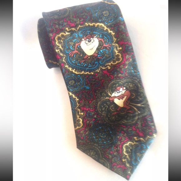 VINTAGE 1993 Looney Tunes Mania Necktie TIE Taz‎ Tasmanian Devil - Picture 1 of 4
